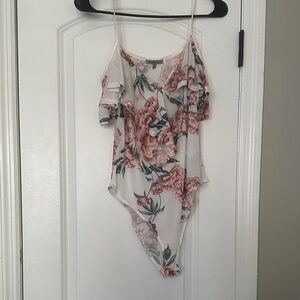 Charlotte Russe Pink and Green Floral Top